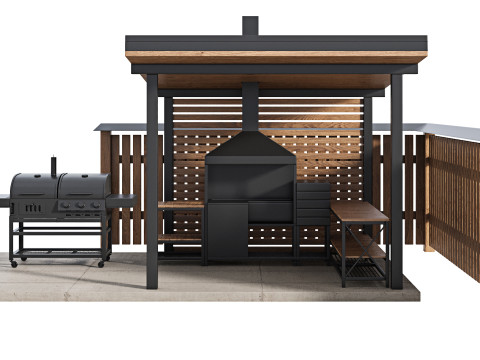 Modern Outdoor Kitchen 24 3D Model