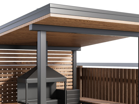 Modern Outdoor Kitchen 24 3D Model