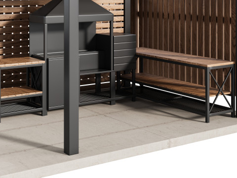Modern Outdoor Kitchen 24 3D Model