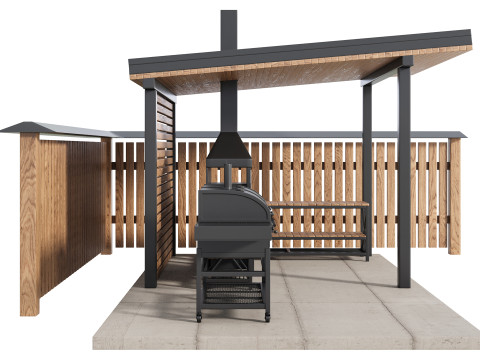 Modern Outdoor Kitchen 24 3D Model