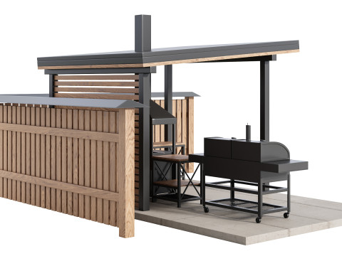 Modern Outdoor Kitchen 24 3D Model