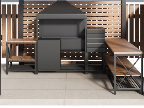 Modern Outdoor Kitchen 24 3D Model