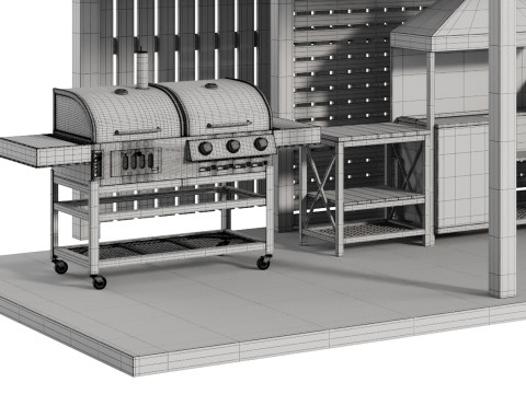 Modern Outdoor Kitchen 24 3D Model