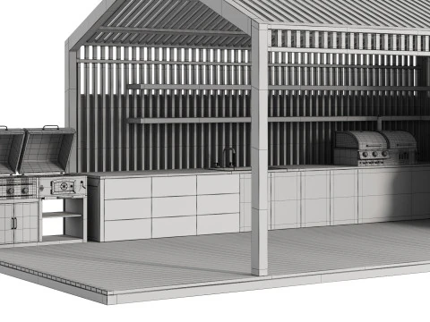 Modern Outdoor Kitchen 25 3D Model