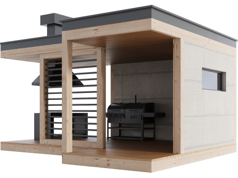 Modern Outdoor Kitchen 26 3D Modell