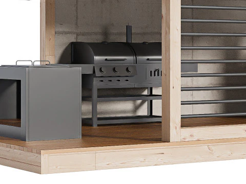 Cucina da esterno moderna 26 Modello 3D