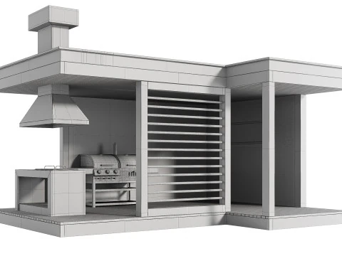 Cucina da esterno moderna 26 Modello 3D