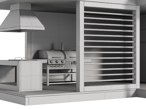 Сучасна вулична кухня 26 3D Модель