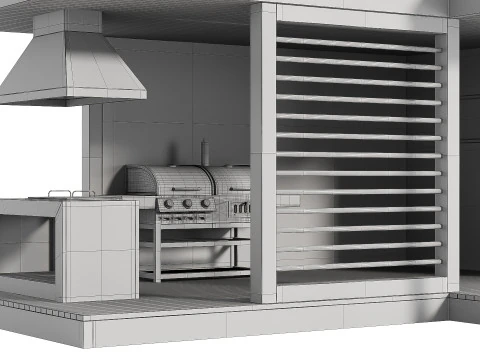 Cucina da esterno moderna 26 Modello 3D