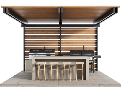 Cucina da esterno moderna 27 Modello 3D
