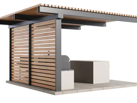 Cucina da esterno moderna 27 Modello 3D