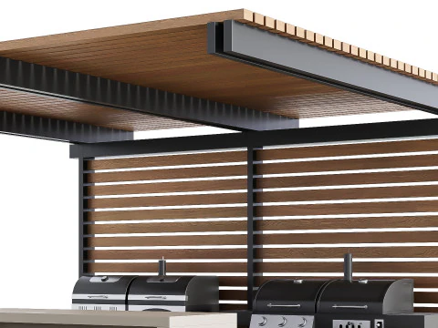 Cucina da esterno moderna 27 Modello 3D