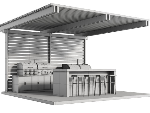 现代户外厨房 27 3D 模型