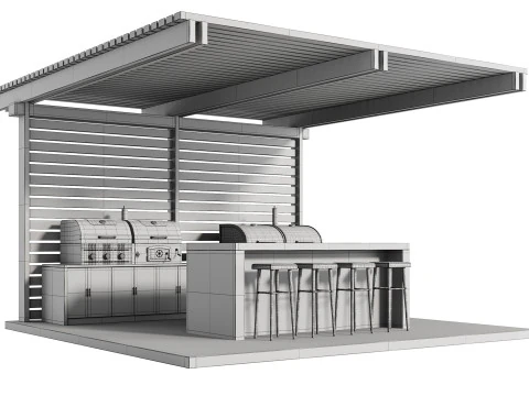 Cucina da esterno moderna 27 Modello 3D