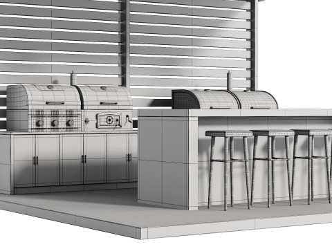 现代户外厨房 27 3D 模型
