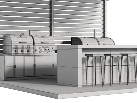 Cucina da esterno moderna 27 Modello 3D