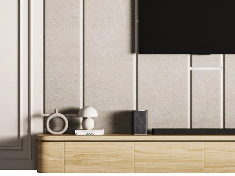 Parete TV moderna 031 Modello 3D