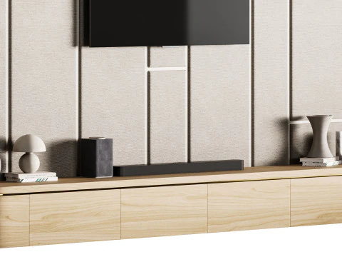 Parete TV moderna 031 Modello 3D
