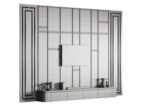 Modern TV Wall 031 Modelo 3D