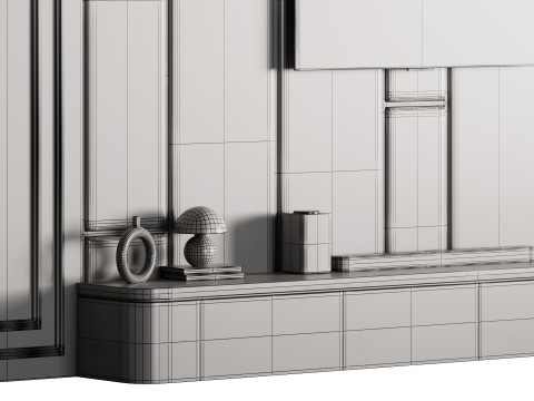 Modern TV Wall 031 Modelo 3D