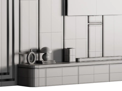 Parete TV moderna 031 Modello 3D