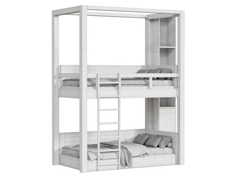 Bunk bed for kids 6 3D Model