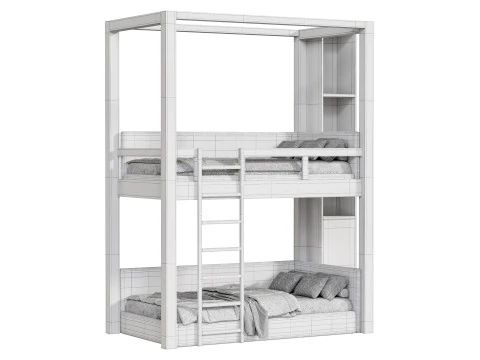 Bunk bed for kids 6 3D Model