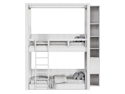 Bunk bed for kids 6 3D Model