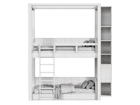 Bunk bed for kids 6 3D Model