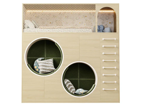 Letto a castello per bambini 7 Modello 3D
