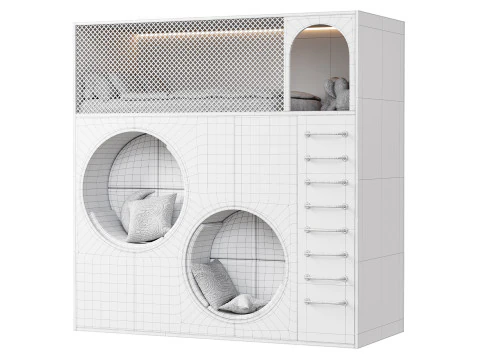 Letto a castello per bambini 7 Modello 3D