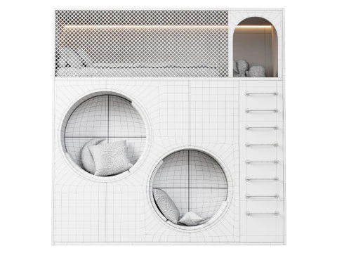 Letto a castello per bambini 7 Modello 3D