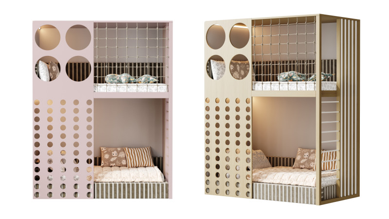 Letto a castello per bambini 08 Modello 3D .c4d .max .obj .3ds .fbx .stl .blend 