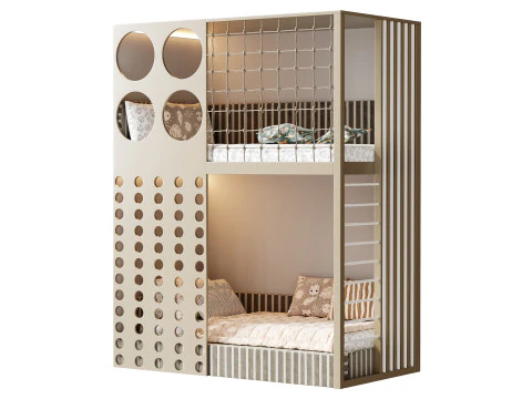 Letto a castello per bambini 08 Modello 3D