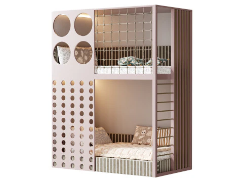 Letto a castello per bambini 08 Modello 3D