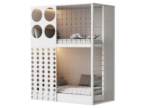Letto a castello per bambini 08 Modello 3D