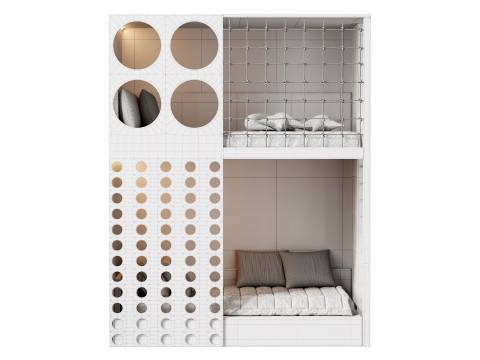 Letto a castello per bambini 08 Modello 3D