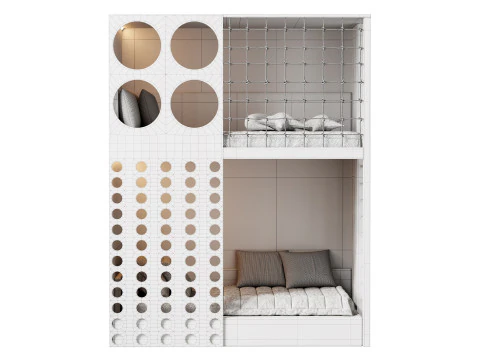 Letto a castello per bambini 08 Modello 3D