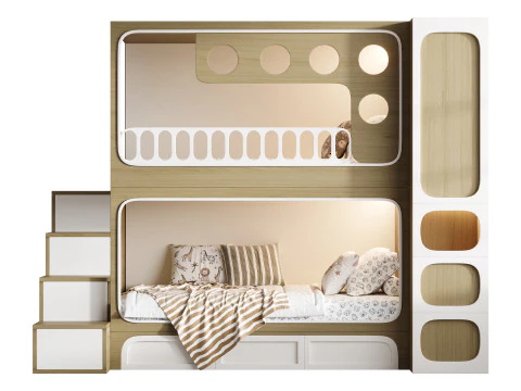 Letto a castello per bambini 09 Modello 3D