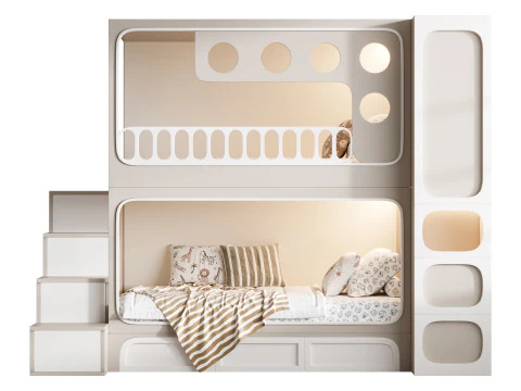 Letto a castello per bambini 09 Modello 3D