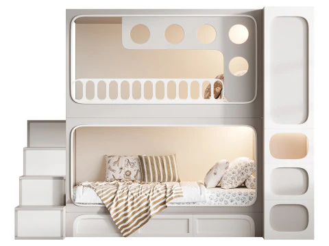 Letto a castello per bambini 09 Modello 3D