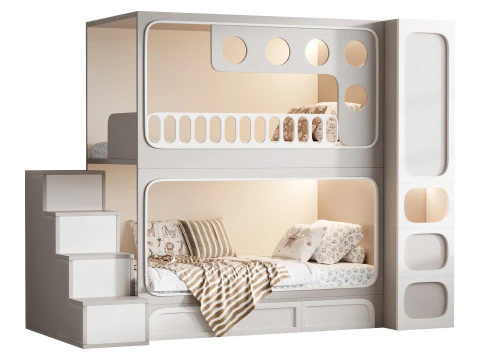 Letto a castello per bambini 09 Modello 3D