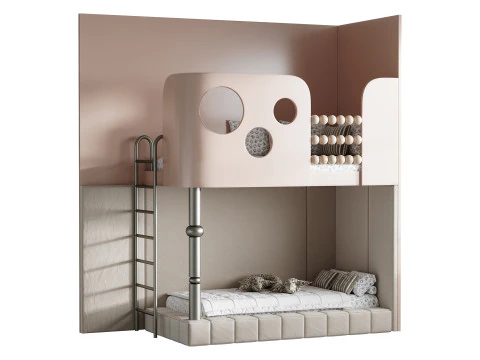 Bunk bed for kids 0010 3D Model