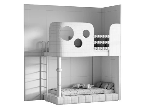 Bunk bed for kids 0010 3D Model