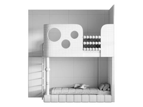 Bunk bed for kids 0010 3D Model
