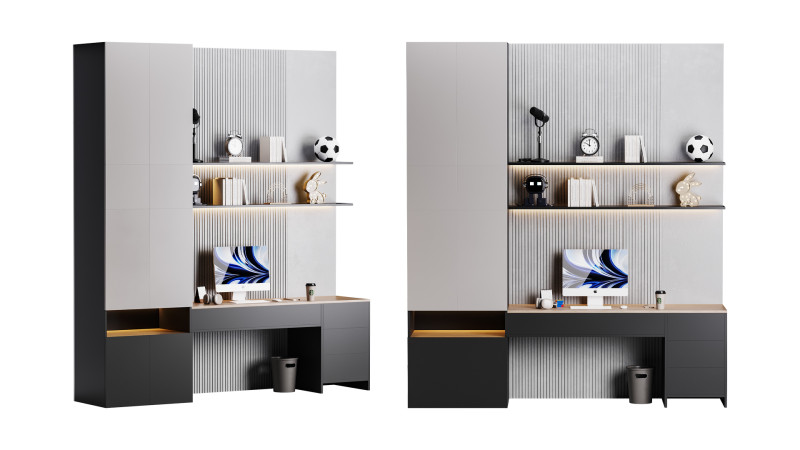 Modern Workplace 09 3D Model .c4d .max .obj .3ds .fbx .stl .blend