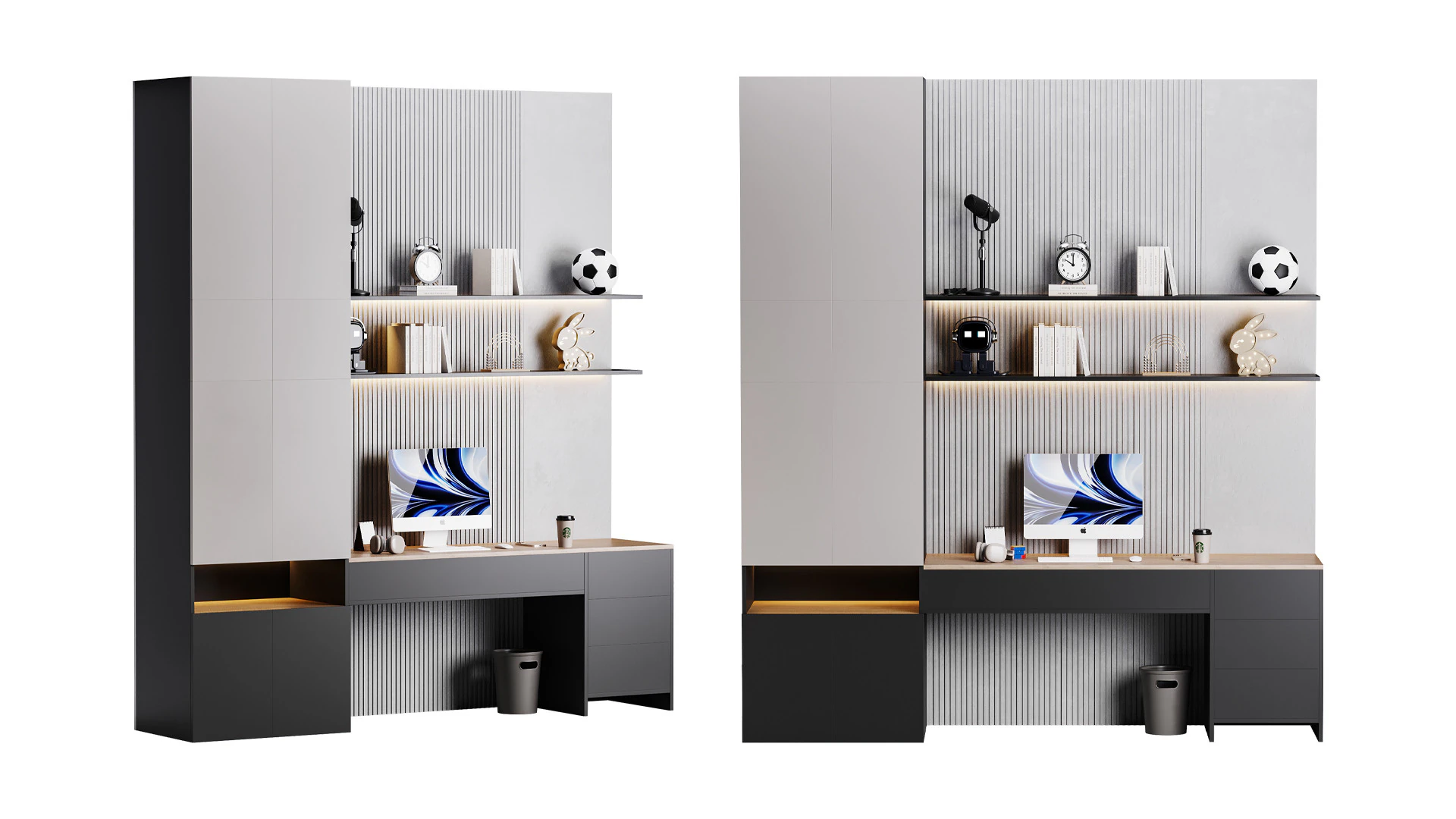 Modern Workplace 09 3D Model .c4d .max .obj .3ds .fbx .stl .blend 
