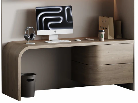 Local de trabalho moderno 202 Modelo 3D