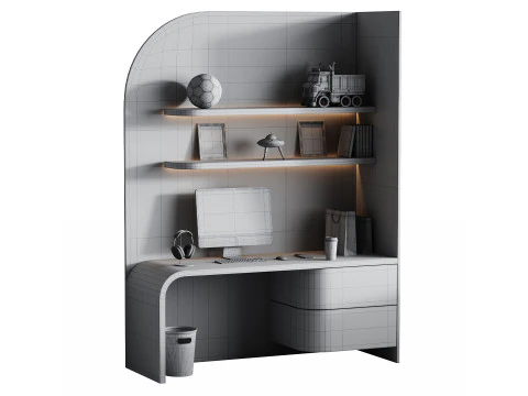 Local de trabalho moderno 202 Modelo 3D