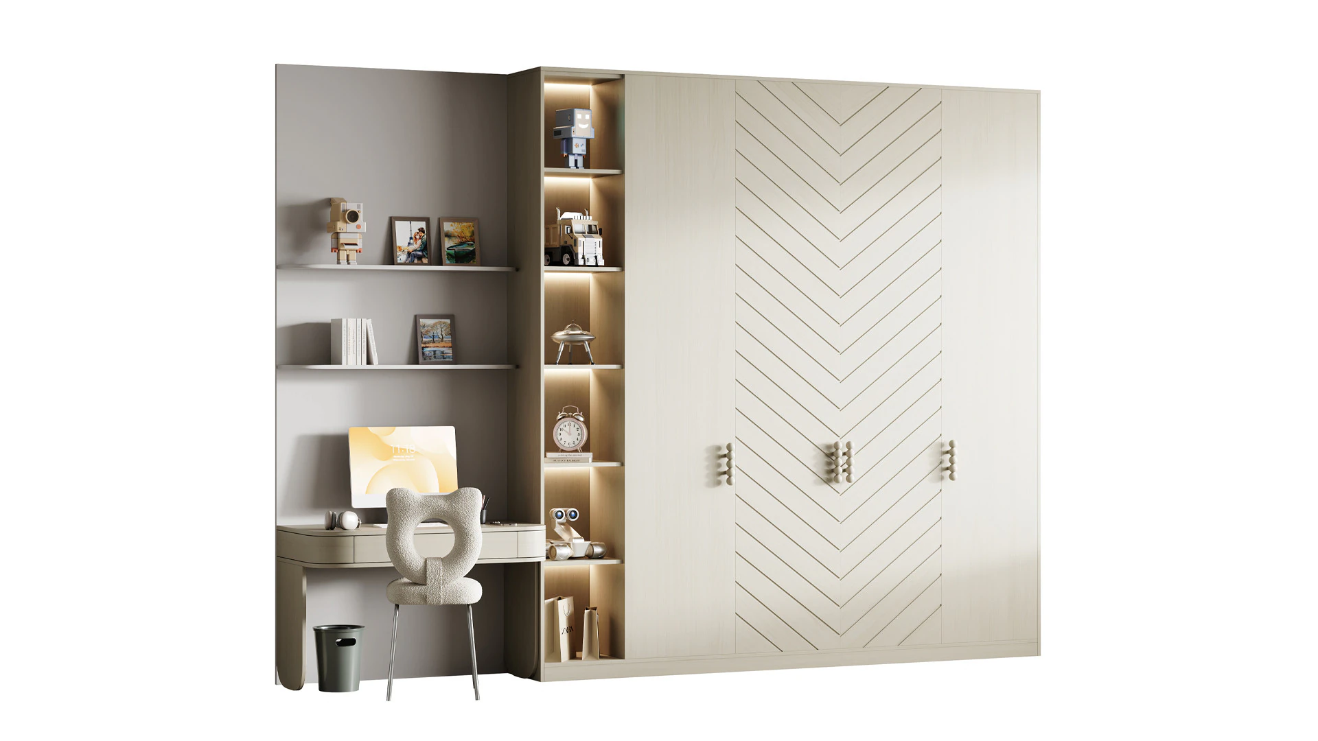 Local de trabalho moderno 311 Modelo 3D .c4d .max .obj .3ds .fbx .stl .blend 